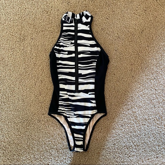 Ryan Dvan High Neck Zipper Swimsuit Racing One-Piece Monokinis - Picture 5 of 5